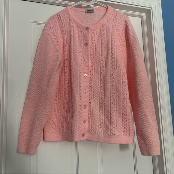 Vintage Cuddle Knit cardigan sweater 60s 70s grannycore cottagecore cable knit - Picture 1 of 9